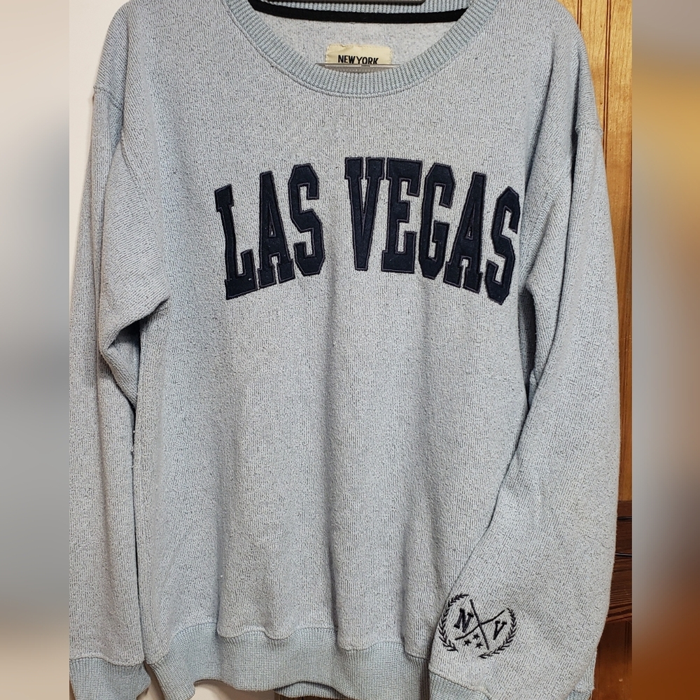 New York Popular Sweater Sweatshirt Crewneck L Men Embroidered Letters  Blue